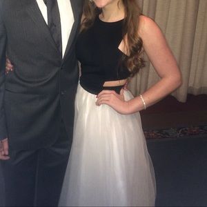 black & white formal dress